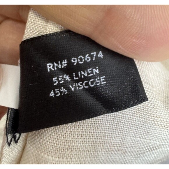 Boston Proper Floral Embroidered Button Up Linen Tunic Blouse Size M Ipanema - Picture 10 of 10